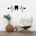 Tooth Love Heart Beat Cute Funny Sign Designed Self Adhesive Wall Stickers for Dental Clinic. 