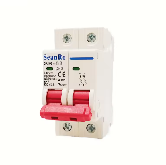 SeanRo Circuit breaker MCB, DC voltage 500V 1000V 2P  63 amp DC circuit breaker for solar panels with 12 months replacement warranty.