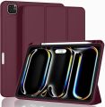 For CASE i|Pad Pro 11 Inch Case (M4 2024) with Pencil Holder, Smart Cover with Protective Trifold Stand & Soft TPU Back, Auto Wake/Sleep, Support Pencil. 