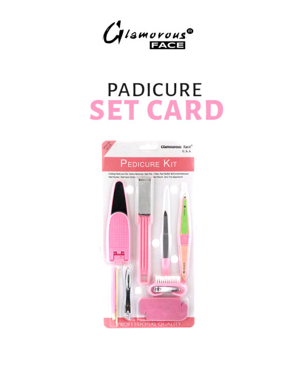 Glamorous Face Pedicure, Manicure Set Card Nail Clippers Kit Pedicure Care Tools, Mani Pedi Kit.