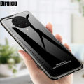 Biruiqu For Xiaomi Pocophone F2 Pro Poco F2 Pro Shockproof Tempered Glass Back Soft Silicone Edge Black Case Cover Casing. 