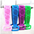 1pc Silicone Body Scrubber Bath Brush Shower Exfoliating Brush Belt Back Scrub Body Cleaner Cleaning Strap Bathroom Accessories. 