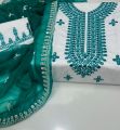 Most Beautiful woman Luxury Dresses  Stuff cotton   Cross stitch 9 mm embroidery  dopatta krincle shafoon 9 mm cross stitch karhai    3 PC. 