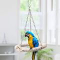 Bird Toys,Hanging Ring Parrot Toy Bird Toy Cotton Rope Stand Climbing Ladder Ring Soft Bed Parrot Cotton Rope, Bird Parrot Hanging Toy, Natural Wooden Perches Stand, Cotton Rope Hanging Toy, Best for Large and Medium Parrots and Birds. 