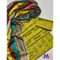 Susi Stuff Fabric Of Shirt and Trouser With Mirror Work Embroidery Shirt With Shawl Dupatta 3 Pc Dress. 