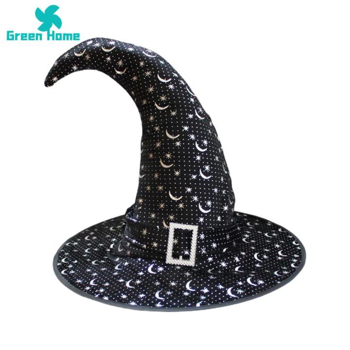 Green Home Wizard Hat Head Accessories Halloween Witch Hat Men Women Headgear