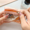 1/2Pcs Mini Ziplock Jewelry Pouch Solid Color Polyester Zipper Bag Clear Jewelry Storage Bag. 