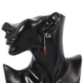 Fashion Kurapika Kurta Cosplay Earrings Charm Red Crystal Anime Hunter X Hunter Clip Earrings for Women Jewelry. 