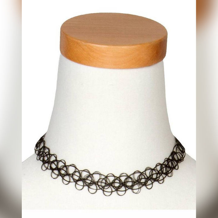 Double Tattoo Choker Necklace Set for Women