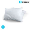 Pack Of 2 - Pillow  - White Pillow - Designed For Back & Side Sleepers -  Pillows - White Ball Polyester Fibre Pillow - Pillows For Bed - Lightweight & Non Allergic - Pillow With Zip Closure. 