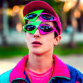 European and American Hip-hop Style Bar Green Red Triangle Glasses Fancy Party Punk Funny Decorative Festival Sunglasses. 