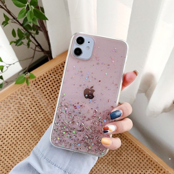 Upaitou Phone Case for iphone 12 Pro Max Glitter Cute Jelly Meteor