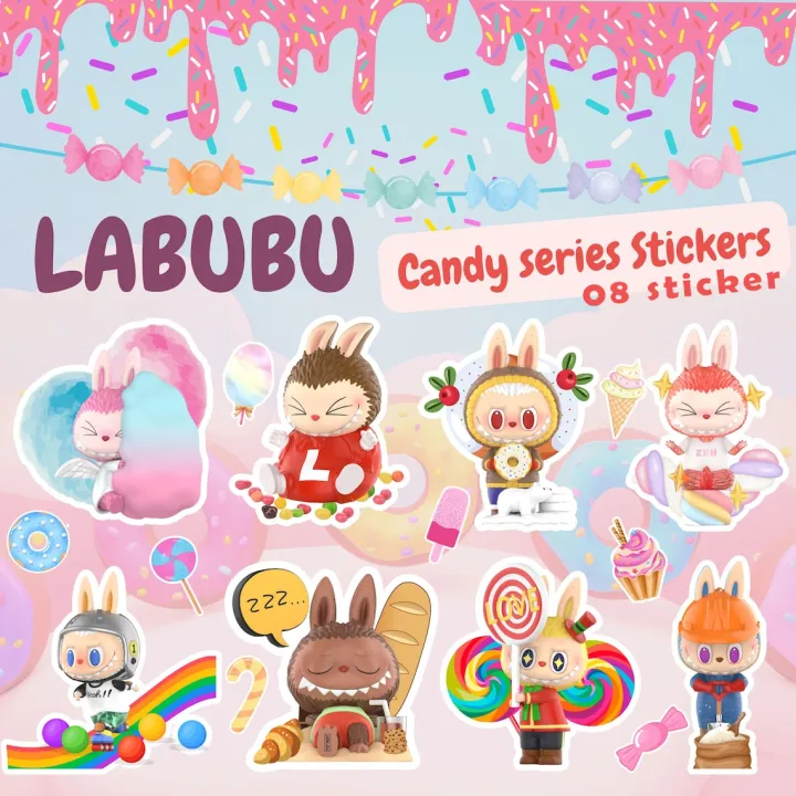 Red Labubu Sticker LABUBU Adorable Edition Sticker Sets planners, Laptops, mobile diary ...
