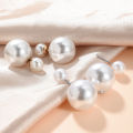Double Sided Pearl Earings -Fashion Jewelry Crystal Ball Stud Earrings -Women Girls Simulated Pearl Earrings. 