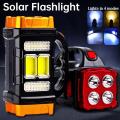 USB Rechargeable Super Strong Flashlight Powerful COB Solar LED Light Work Light 4 Gear Charging Mobile Phone Camping Lamp Flashlights. 