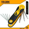 Tolsen 8Pcs Folding Torx Star Allen Hex Key Set (T9/T10/T15/T20/T25/T27/T30/T40) 20059. 
