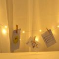 LED Photo Clip String Fairy Lights Battery Operated 3M 20 Wooden Clips - Photos Hanging Fairy Lights for Room Decoration. 