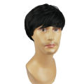 Synthetic Hair Wigs Short Black Cute Boy Cosplay Wig Natural Faux Hair Fiber. 