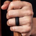 Silicone Rings for Men Step Edge Rubber Wedding Bands 10mm Wide Custom Wedding Ring Silicone Ring. 