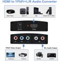 YPbPr RGB + R/L to HDMI Video Audio Converter V1.3 Support LPCM For HDTV,DVD,PSP, Xbox 360 and Wii, metal housing ( with AC adapter). 