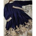 Embroided Short Silk Frock for Women with Belt (Two Piece Suit) Embroidered Frocks for Women. 
