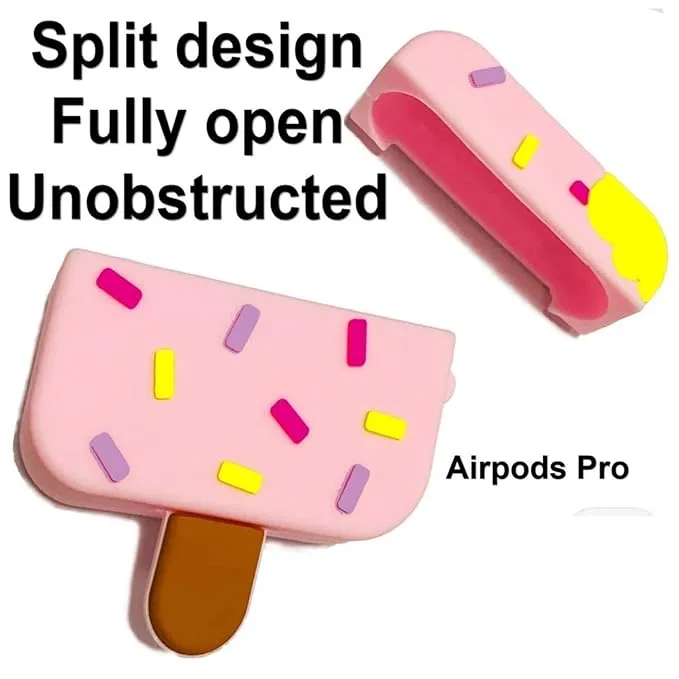 Airpods Pro Case, Ice Cream Silicone Protective Cases Cover Skin