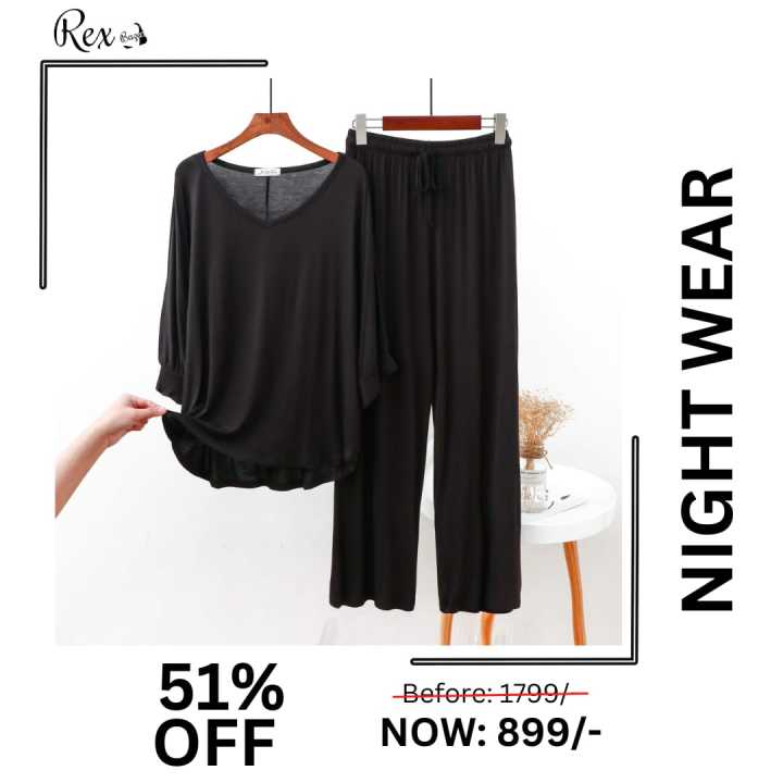 REXBAZAR%20-%20Plain%20Black%20V%20Neck%20with%20Palazzo%20Style%20Pajama%20Full%20Sleeves%20night%20suit%20for%20her%20-%20Image%203