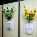 1 Piece Silicone Flower Vase Sticky Flower Vases Adhesive Wall Hanging Vase Removable Flower Pot Decoration for Refrigerator Glass Window Mirror Home Office Decor. 