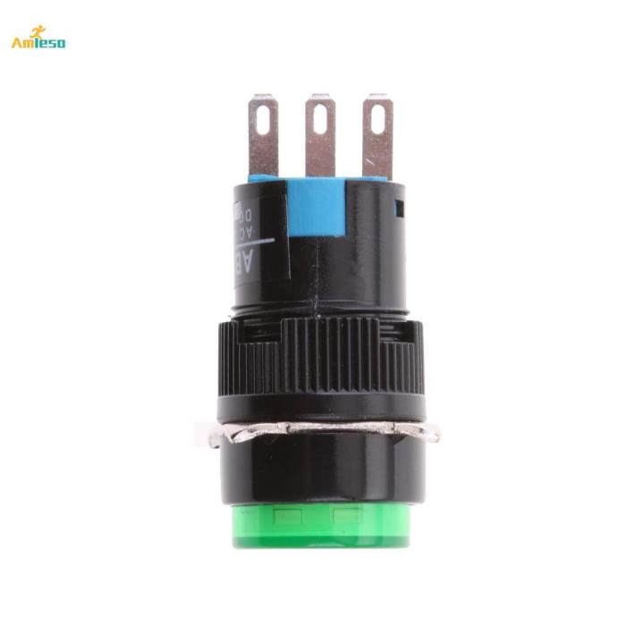 2X 16mm DC 12V Momentary Latching Push Button Self-Lock LED Light ...