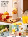 USB Rechargeable Juicer Blender 6 Blades Electric Blender Mini Portable Personal Size USB Rechargeable Mixer 380ml Food Grade Water Bottle Portable Fruit Juicer Machine (Double Click Start) By Bee To Door. 