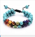 Amazon New Colorful Stone European and American Male Black Volcanic Stone Yoga Energy Bracelet Volcanic Stone Seven Braided Bracelet. 