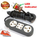 High Quality  4  & 5 Way  Universal Power Extension Board With 1 year warranty | best for iron press | Multiple EU / UK Sockets | Individual Switches & indicator 3.5 Meters Long Cable (2.00mm) , 2 Round Pin Plug. 