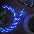 Magnetic Data Cable for Fast Charging- Fast Charging Data Cable for Android- LED Lightning 3 in 1 Charger Cable for All Mobile Phones. 