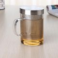 500Ml Travel Heat-Resistant Glass Tea Infuser Mug with Stainless Steel Lid Coffee Cup Tumbler Kitchen Heat-Resistant Large. 