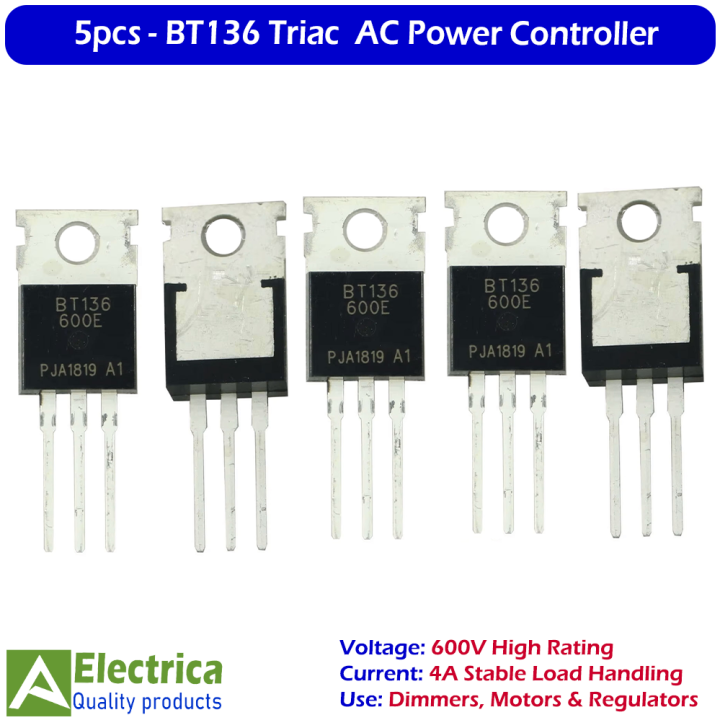 5Pcs%20BT136%20Triac%20600V%204A%20Power%20Switching%20Semiconductor%20for%20AC%20Motor%20Speed%20Control,%20Light%20Dimmer,%20Heater%20and%20Load%20Switching%20Applications%20by%20Electrica%20-%20Image%203