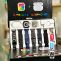 i30 PRO MAX 11-in-1 Smartwatch Bundle with 7 Straps, Earphones, Adapter and Silicone Case. 