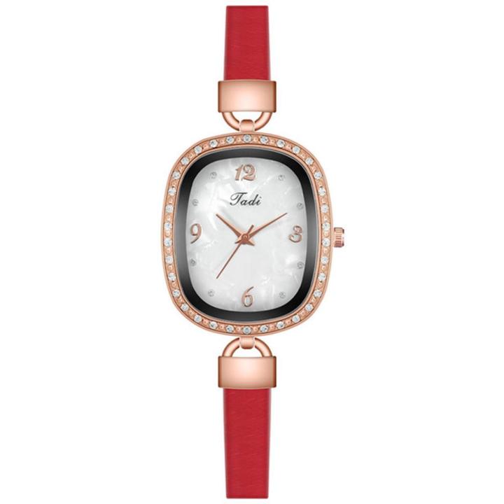 Elegant Rectangle Watches Women Fashion Luxury Shell noodles Quartz Wristwatches Casual Female Leather Watch Montre Femme