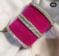 Pack of 2 velvet churiyan - ladies bangles set 24 piece of velvet churiya 4 piece of rinestone churiya luxury set beat for wearing. 