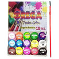 1 Brush With 15 Orega Poster Color Colours Colors - 15 different shades bottles 15cc. 