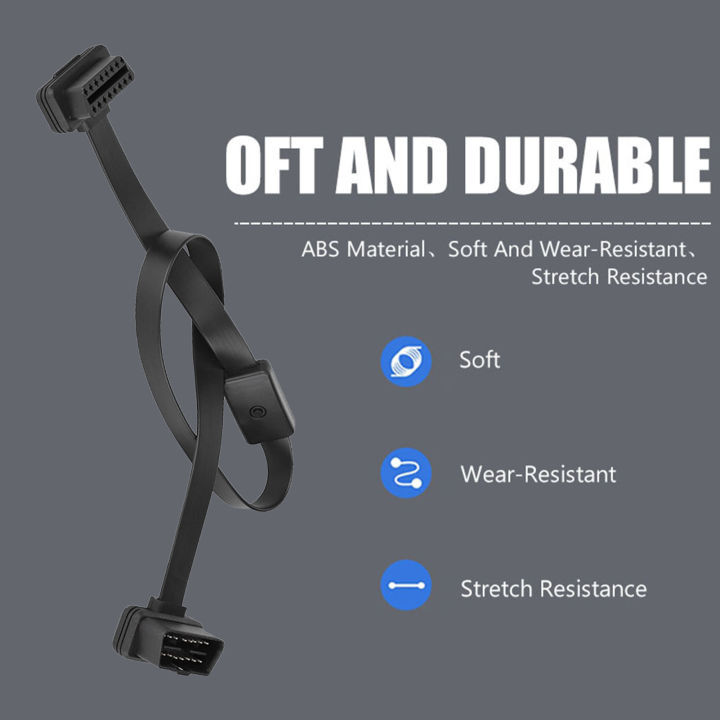 16 Pin Male to Female OBD2 Extension Cable Adapter Connector With ON/OFF Switch