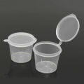 Pack of 100 Clear Plastic Disposable Sauce Cups with Lids 30ml. 