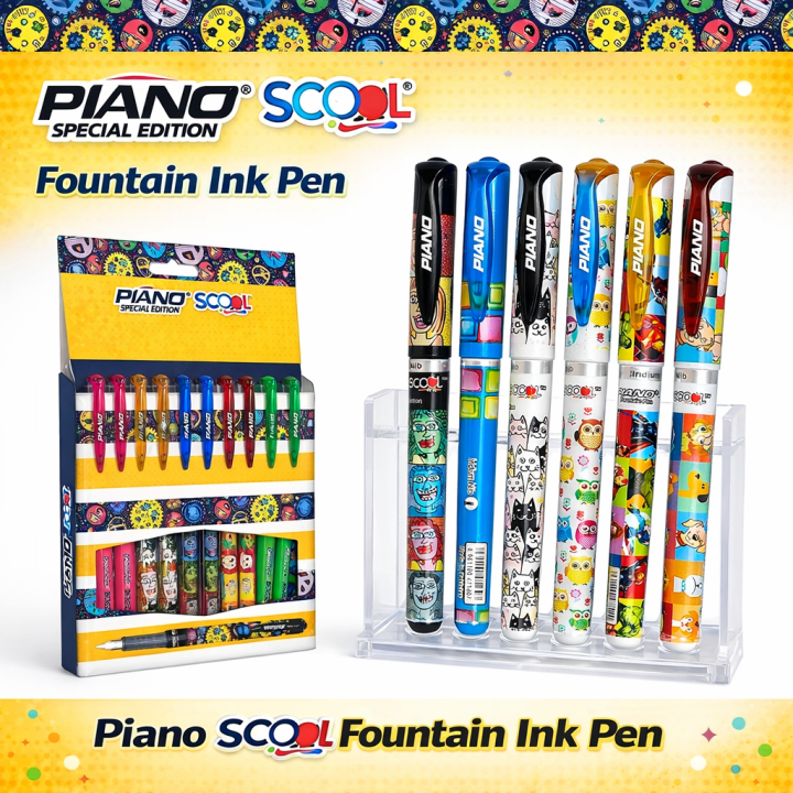 Piano Ink PIANO SCOOL Special Edition Fountain Ink Pen – Pack of 10 | Iridium ...