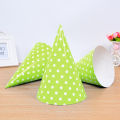 GREEN POLKA DOT CAPS - PACK OF 10 PARTY CAPS. 