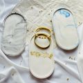 3 Pc's Marble Effect Oval Tray Set | Home Decor | White Gold Foil Trinket Tray | Decorative Tray| Black and White Oval Tray. 