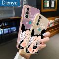 dienya For MOTOROLA Edge 20 Case Cartoon Cute Mickey Mouse Side Design Phone Case Square Edge Pattern Silicone Softcase Luxury Plating Casing Full Cover Camera Shockproof Protection Cases. 