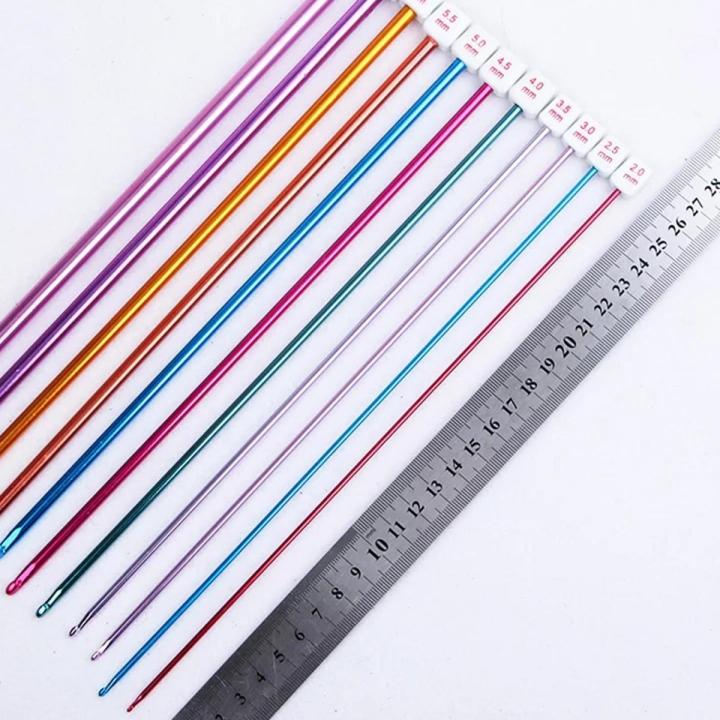 10 Pcs Long Straight Tunisian Afghan Crochet Hook Set