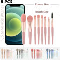 8Pcs Mini Size Makeup Brushes Pcs Mini Travel Portable Soft Makeup Brushes Set Eye Shadow Foundation Powder Eyelash Lip Concealer Blush Make Up Brush Set. 