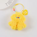 Plush stupid chicken keychain ins cute doll love letter schoolbag decoration autumn and winter car key pendant. 