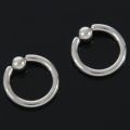 1 pair Stainless Steel Captive Bead Ear Rings Hoop BCR Studs Piercing Jewelry Steel color. 