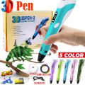 3D Pen for 3D Printing, 3D printing Drawing Pen with 3 x 1.75mm ABS/PLA Filament for Creative Modelling, USB 3D pen, Creative Learning for Children Kids as Toys, DIY Arts & Crafts Boy Girls. 